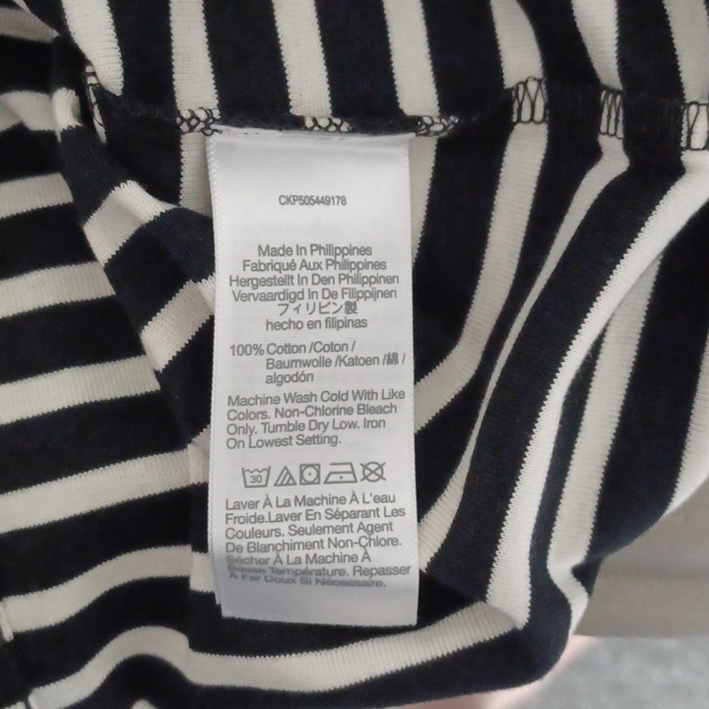 New Madewell The '90's Long-Sleeve Tee in Compact Cotton Bengal Stripe Small - Picture 6 of 6